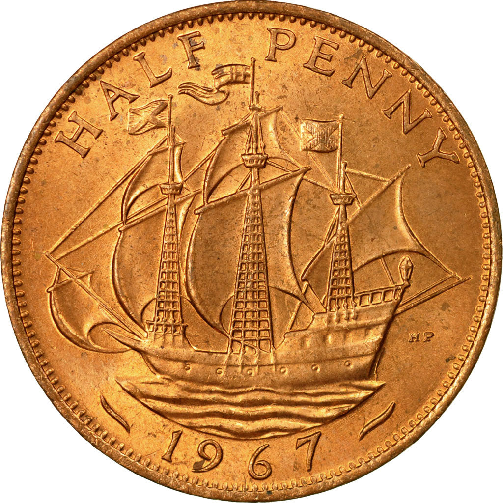 Monnaie, Grande-Bretagne, Elizabeth II, 1/2 Penny, 1967, SUP, Bronze, KM:896