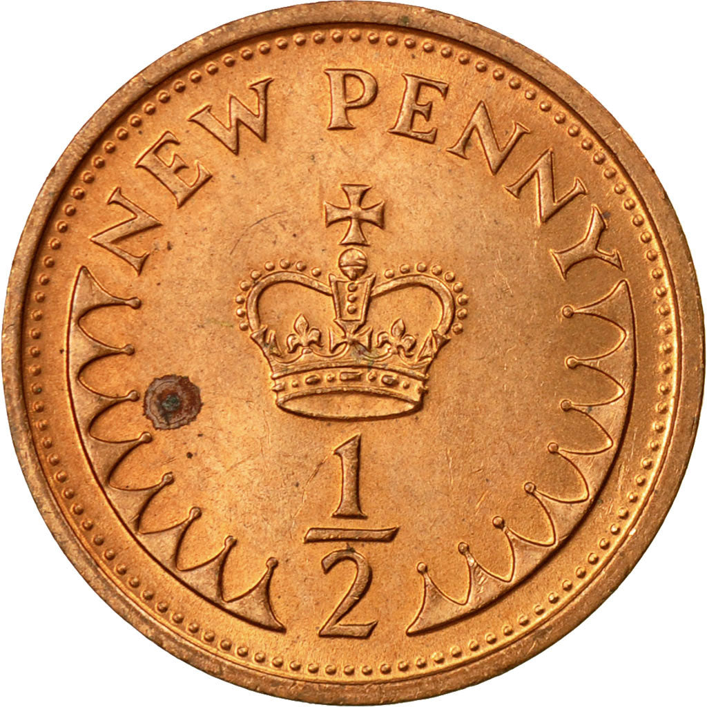 Moneta, Gran Bretagna, Elizabeth II, 1/2 New Penny, 1973, SPL-, Bronzo, KM:914