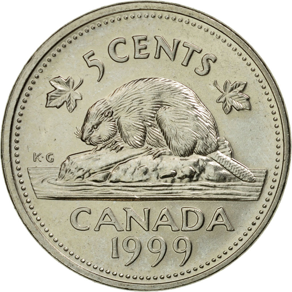 Coin, Canada, Elizabeth II, 5 Cents, 1999, Royal Canadian Mint, Ottawa