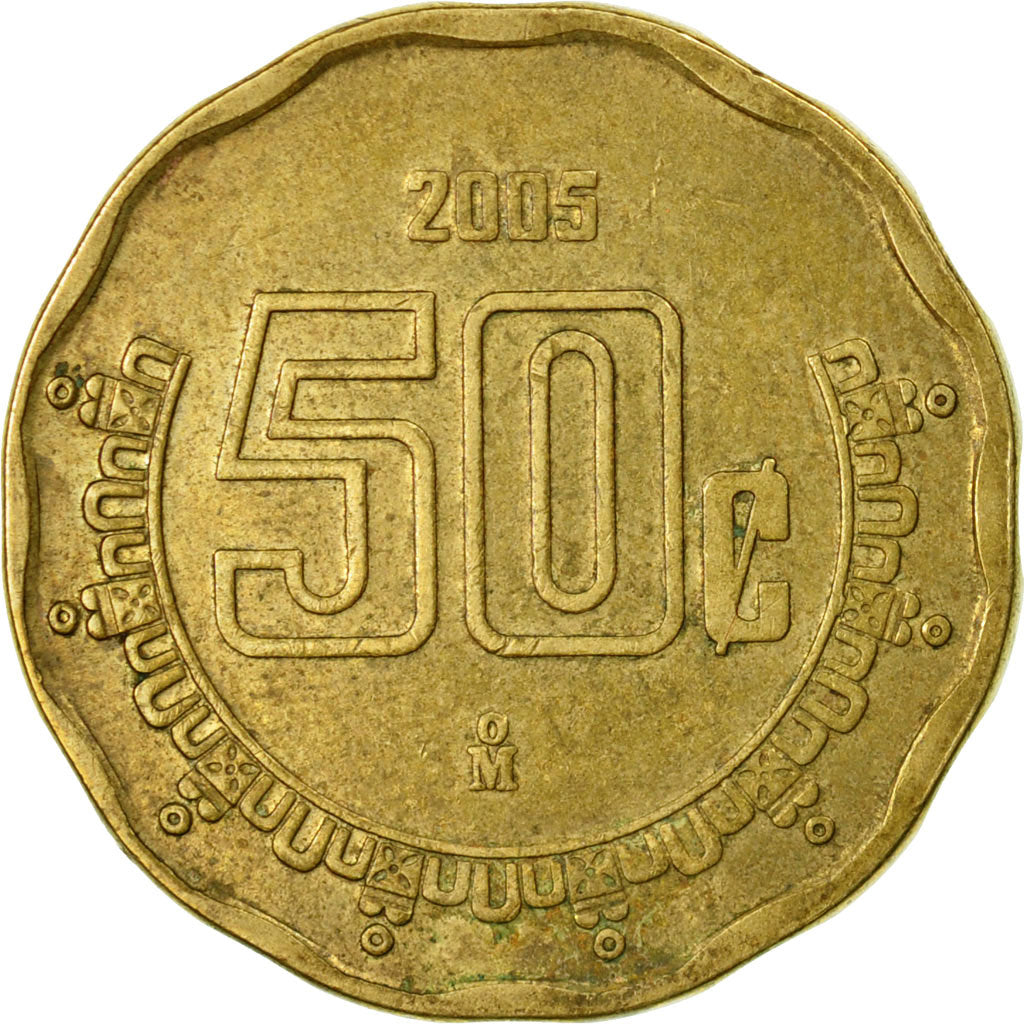 Moneta, Mexico, 50 Centavos, 2005, Mexico City, VF(30-35), Aluminium-Brąz