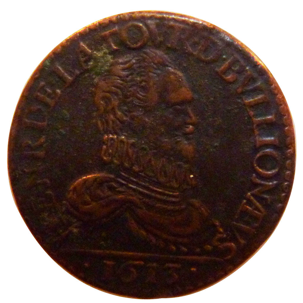 FRANCE, Liard, 1613, AU(50-53), Copper, Boudeau #1843, 4.60