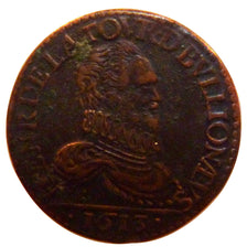 FRANCE, Liard, 1613, AU(50-53), Copper, Boudeau #1843, 4.60