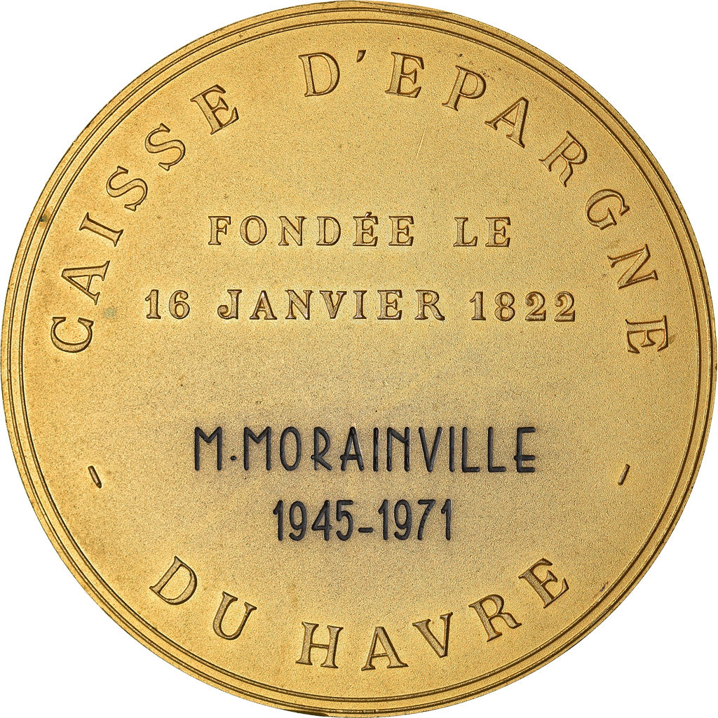 France, Medal, Savings Bank, Caisse d'Epargne du Havre, François Ier, 1971