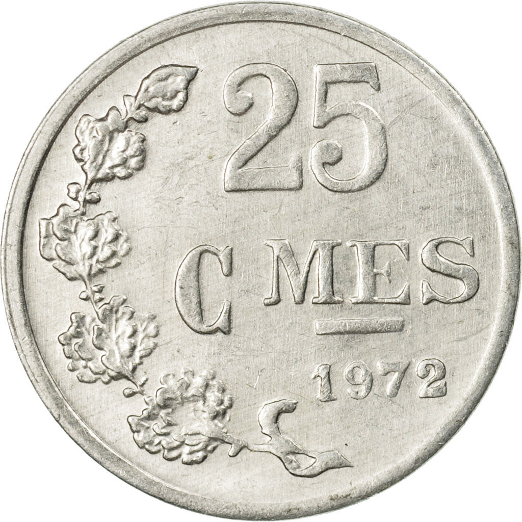 Coin, Luxembourg, Jean, 25 Centimes, 1972, AU(50-53), Aluminum, KM:45a.1