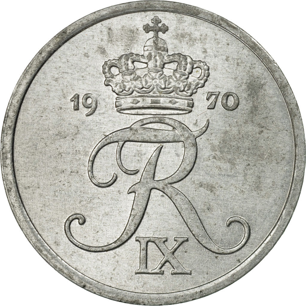 Coin, Denmark, Frederik IX, 2 Öre, 1970, Copenhagen, EF(40-45), Zinc, KM:840.2