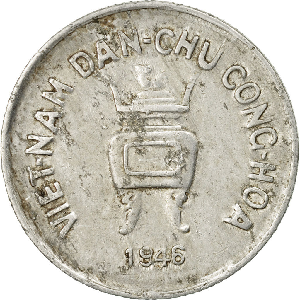 Coin, Vietnam, 5 Hao, 1946, Vantaa, VF(30-35), Aluminum, KM:2.1