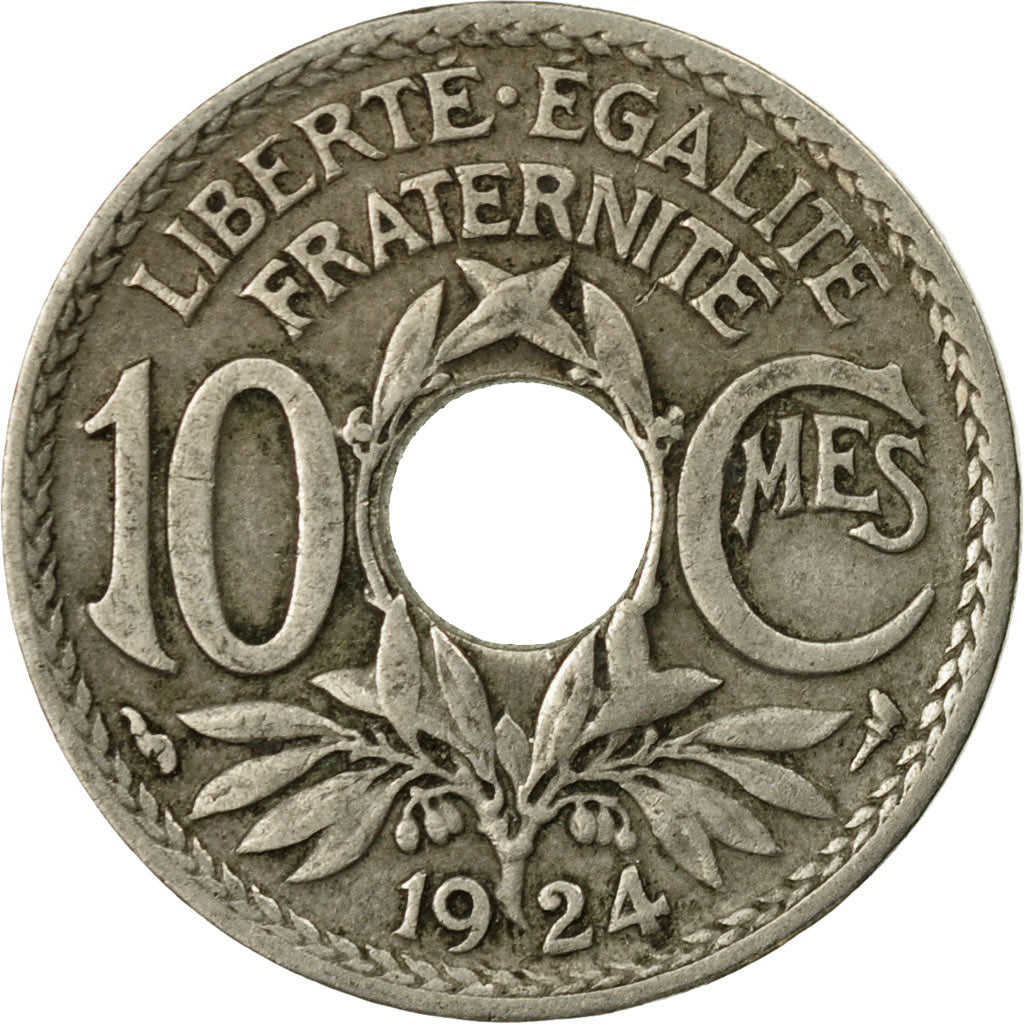 Munten, Frankrijk, Lindauer, 10 Centimes, 1924, Paris, FR+, Copper-nickel