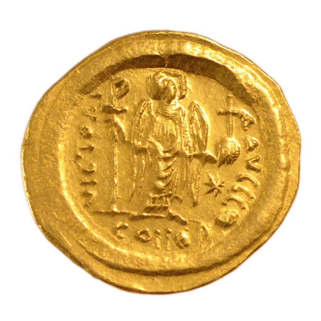 Justinian I 527-565, Solidus, Constantinople, AU(55-58), Gold, 4.40
