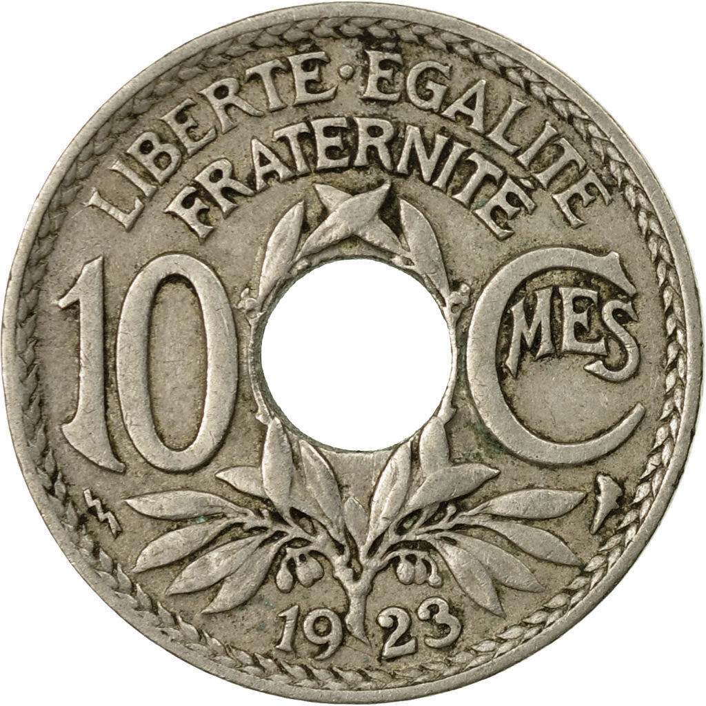 Monnaie, France, Lindauer, 10 Centimes, 1923, Poissy, TB+, Copper-nickel