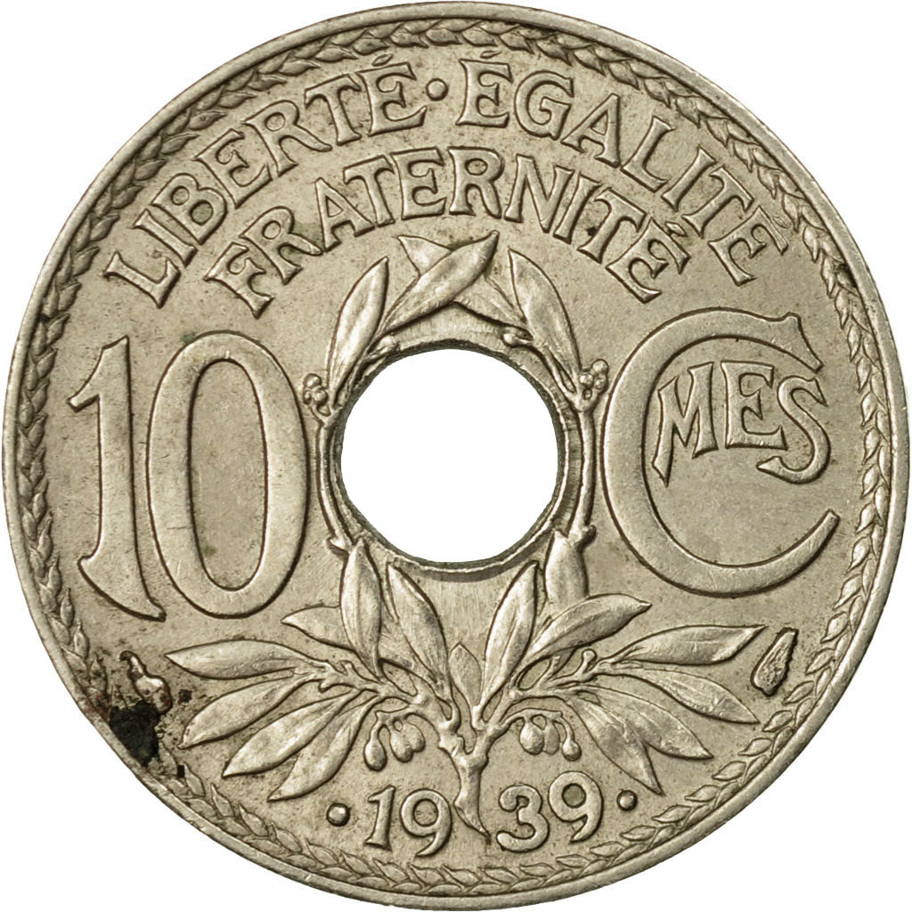 Moneda, Francia, Lindauer, 10 Centimes, 1933, Paris, BC+, Cobre - níquel