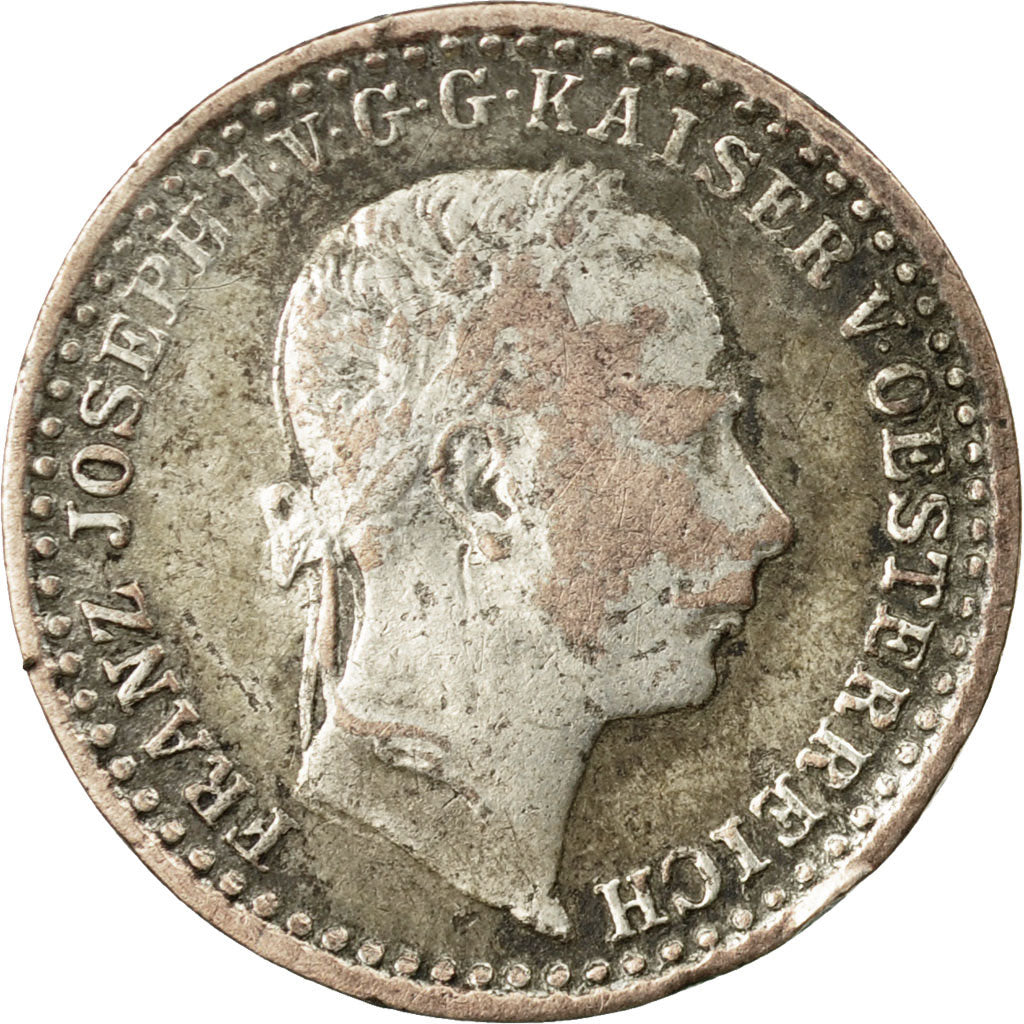 Moneta, Austria, Franz Joseph I, 5 Kreuzer, 1859, MB+, Argento, KM:2197