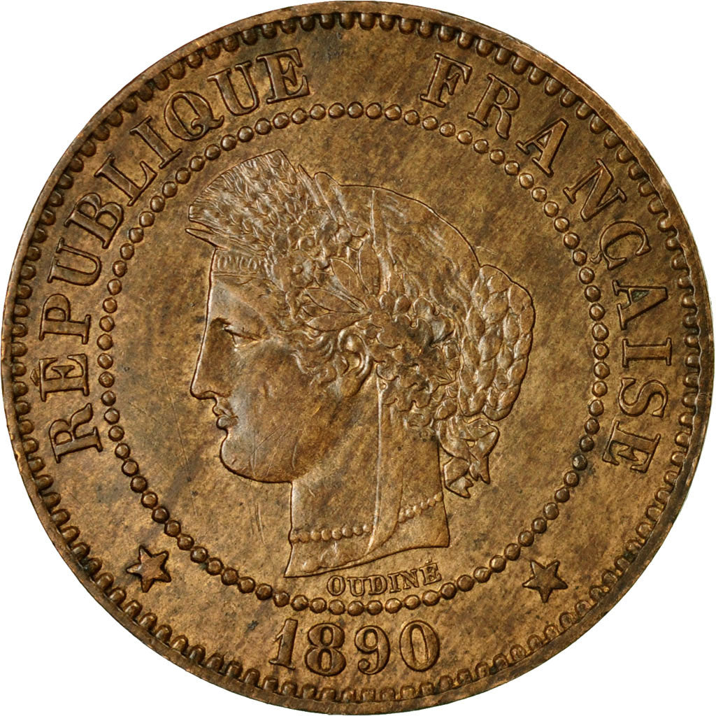 Coin, France, Cérès, 2 Centimes, 1890, Paris, EF(40-45), Bronze, KM:827.1, Le