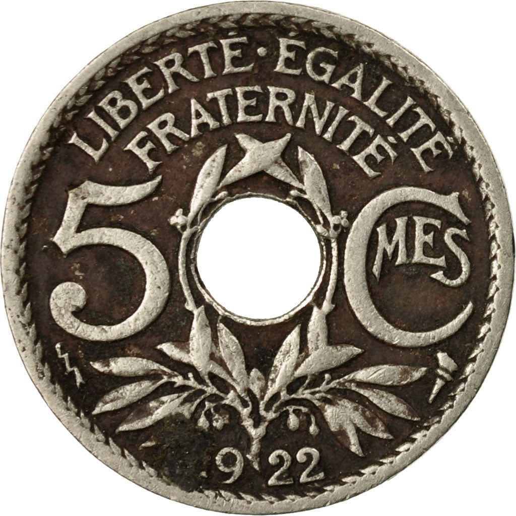 Coin, France, Lindauer, 5 Centimes, 1922, Poissy, VF(20-25), Copper-nickel