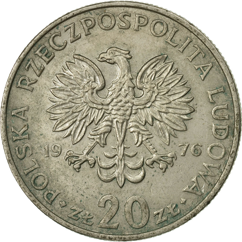 Moneta, Polska, 20 Zlotych, 1976, Warsaw, F(12-15), Miedź-Nikiel, KM:69