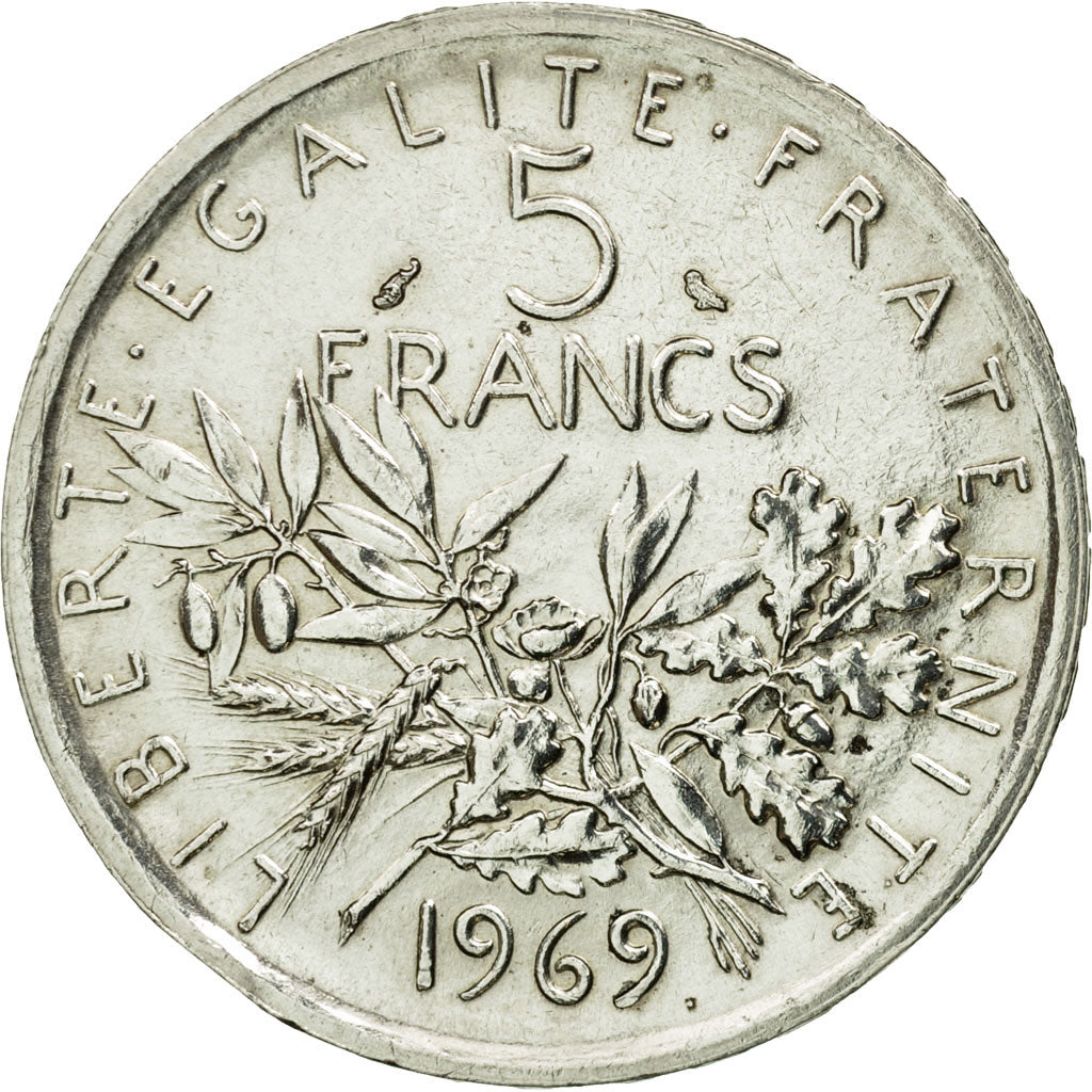 Coin, France, Semeuse, 5 Francs, 1969, Paris, MS(63), Silver, KM:926