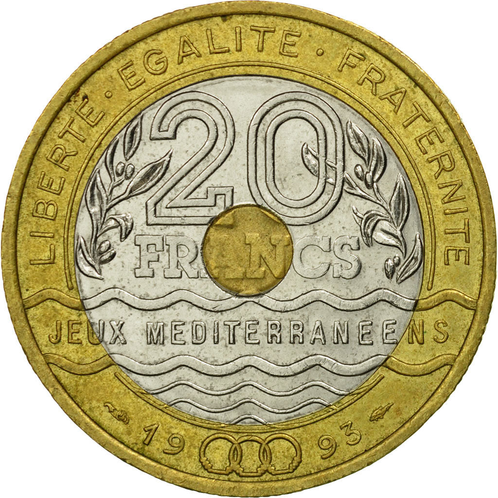 Munten, Frankrijk, Jeux Méditerranéens, 20 Francs, 1993, Paris, ZF