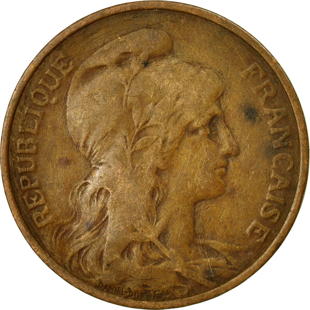 Moneda, Francia, Dupuis, 5 Centimes, 1917, Paris, MBC, Bronce, KM:842, Le