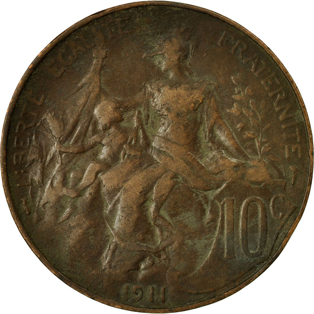 Coin, France, Dupuis, 10 Centimes, 1911, Paris, VF(30-35), Bronze, KM:843, Le