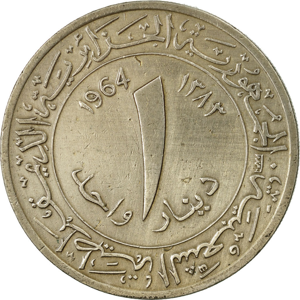 Coin, Algeria, Dinar, 1964/AH1383, Paris, EF(40-45), Copper-nickel, KM:100