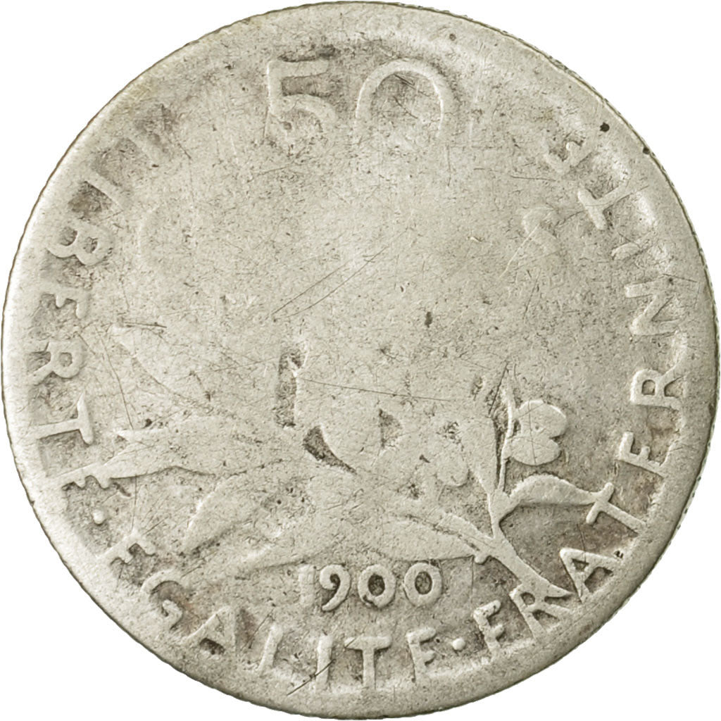Moneta, Francia, Semeuse, 50 Centimes, 1900, Paris, B, Argento, KM:854