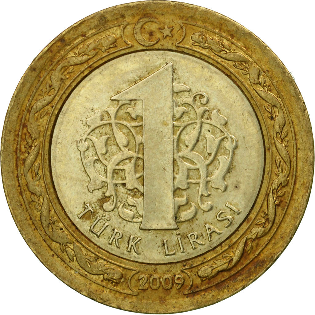 Coin, Turkey, Lira, 2009, VF(30-35), Bi-Metallic, KM:1244