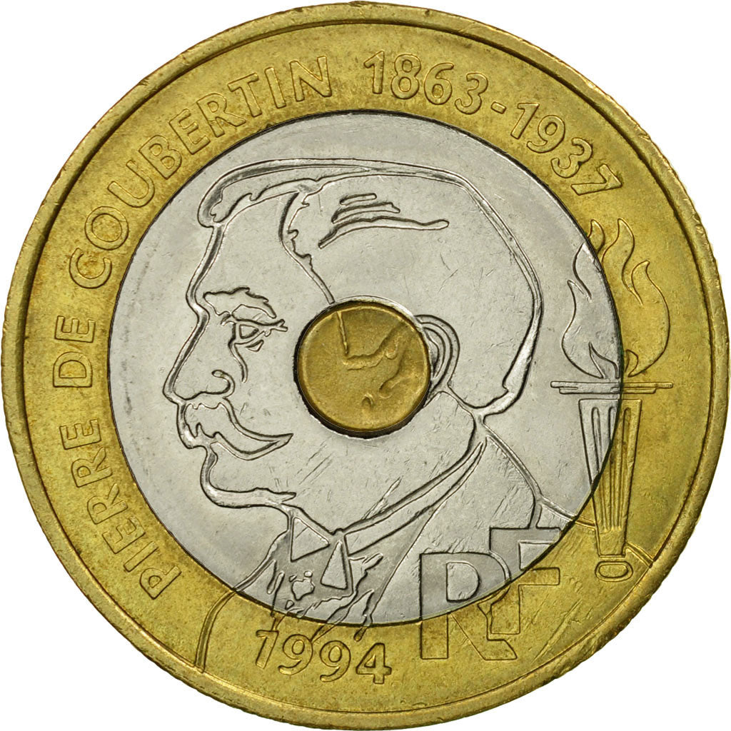 Munten, Frankrijk, Pierre de Coubertin, 20 Francs, 1994, Paris, ZF
