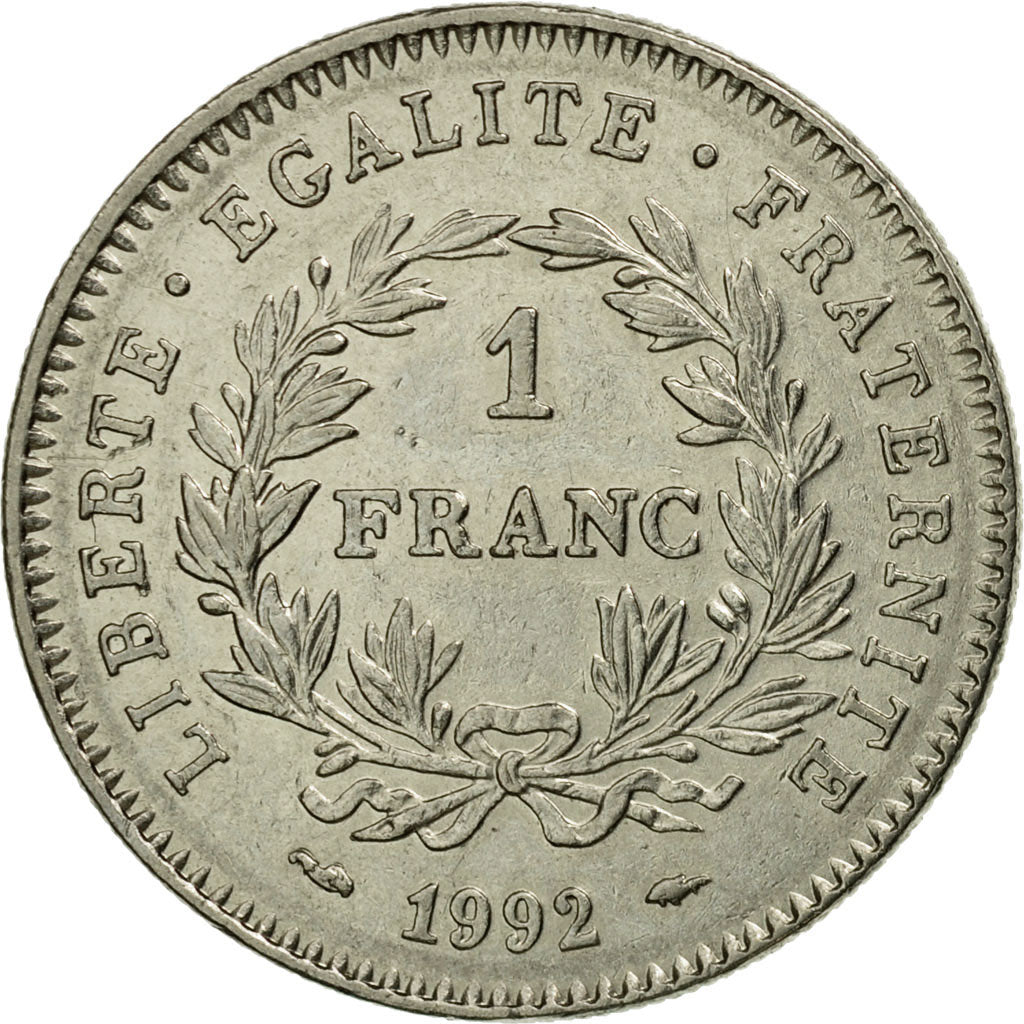 Coin, France, République, Franc, 1992, Paris, AU(50-53), Nickel, KM:1004.1