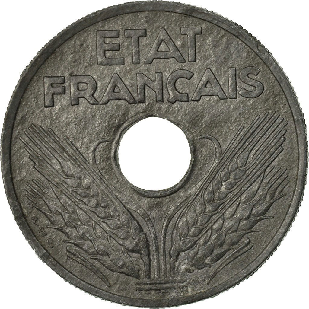 Coin, France, État français, 20 Centimes, 1943, Paris, EF(40-45), Zinc