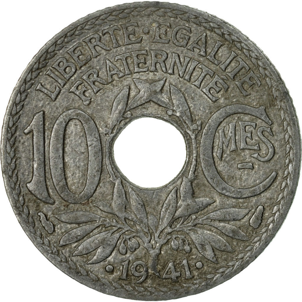 Munten, Frankrijk, 10 Centimes, 1941, Paris, ZF, Zinc, KM:895, Le Franc:F.140