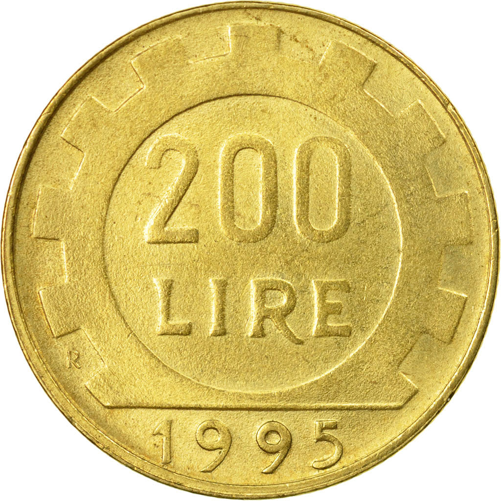 Coin, Italy, 200 Lire, 1995, Rome, MS(60-62), Aluminum-Bronze, KM:105
