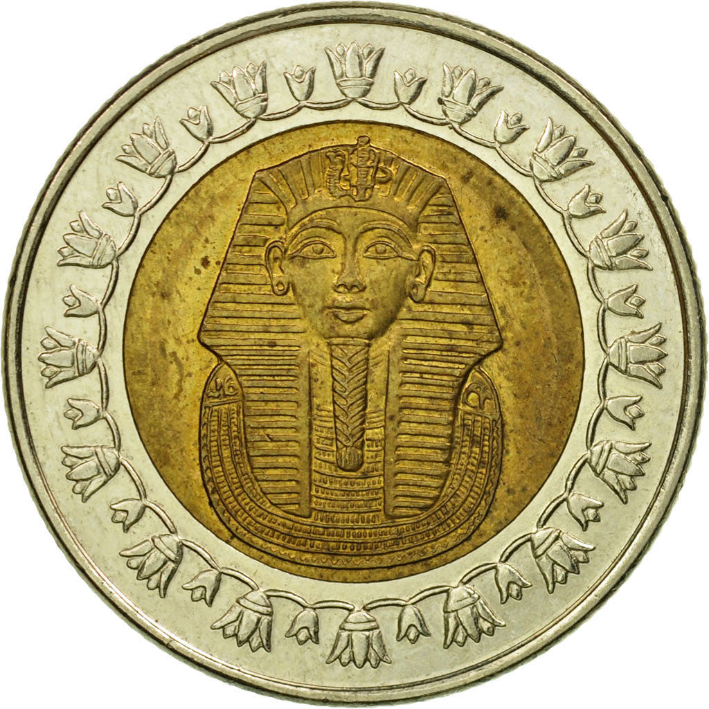 Moneda, Egipto, Pound, 2007/AH1428, Cairo, MBC, Bimetálico, KM:940a