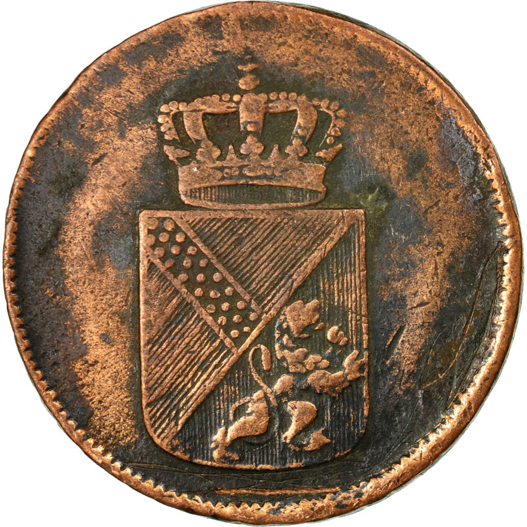 Coin, German States, BADEN, Karl Friedrich, Kreuzer, 1812, VF(30-35), Copper