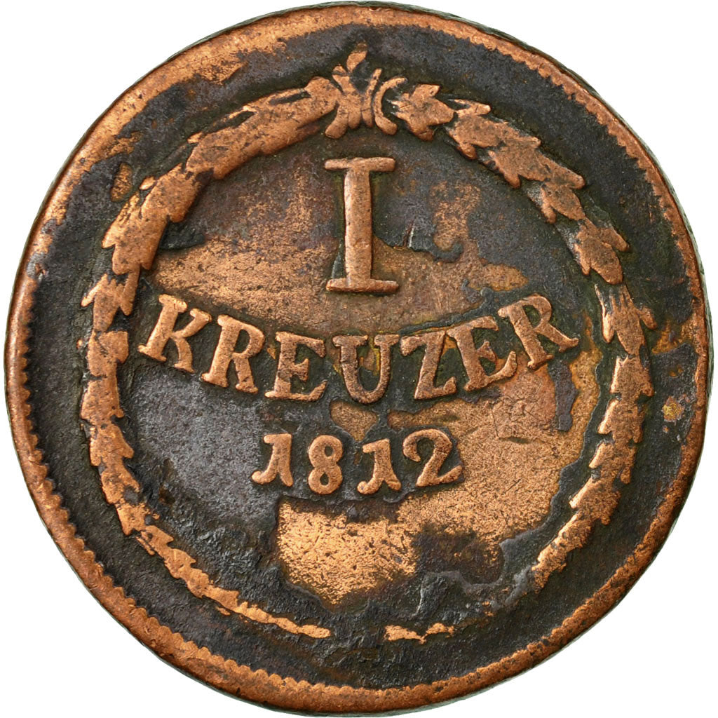 Coin, German States, BADEN, Karl Friedrich, Kreuzer, 1812, VF(30-35), Copper