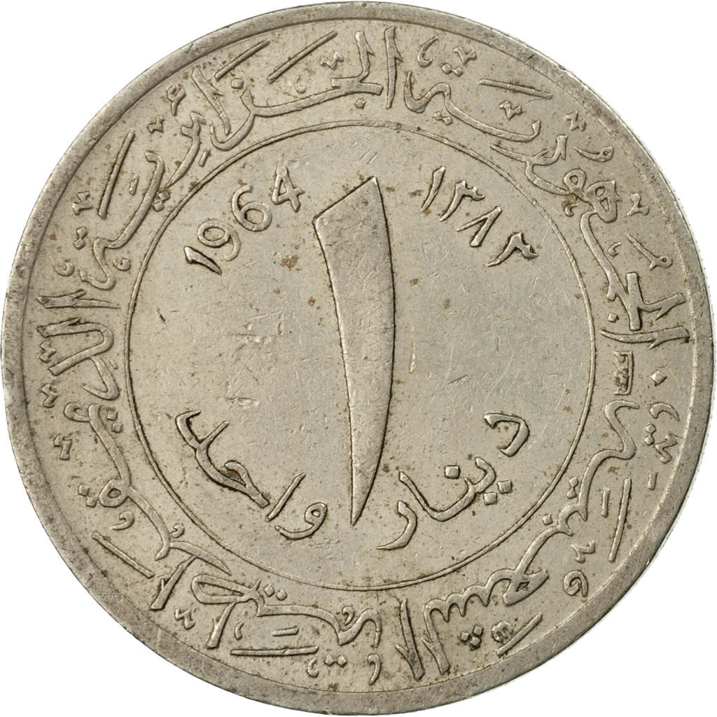 Coin, Algeria, Dinar, 1964/AH1383, Paris, EF(40-45), Copper-nickel, KM:100
