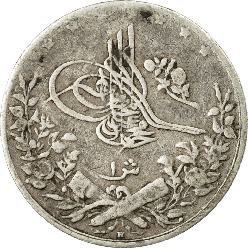 Coin, Egypt, Muhammad V, Qirsh, 1911/AH1327, Misr, EF(40-45), Silver, KM:305