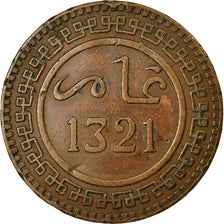Coin, Morocco, 'Abd al-Aziz, 10 Mazunas, 1903/AH1321, EF(40-45), Bronze, KM:17.1