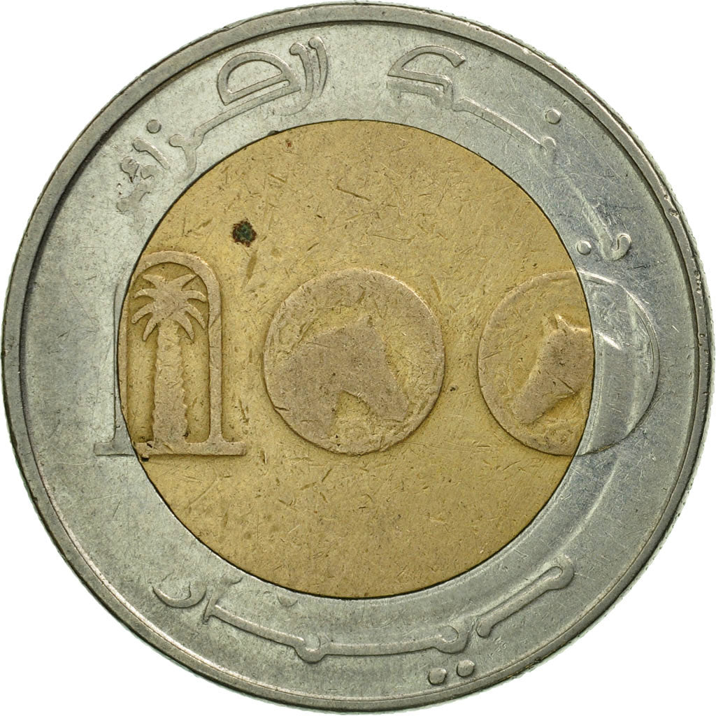 Coin, Algeria, 100 Dinars, 2000/AH1421, Algiers, VF(30-35), Bi-Metallic, KM:132
