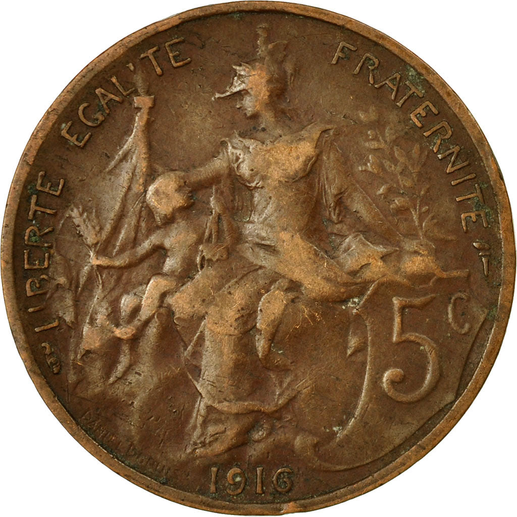Monnaie, France, Dupuis, 5 Centimes, 1916, Paris, TB+, Bronze, KM:842, Le