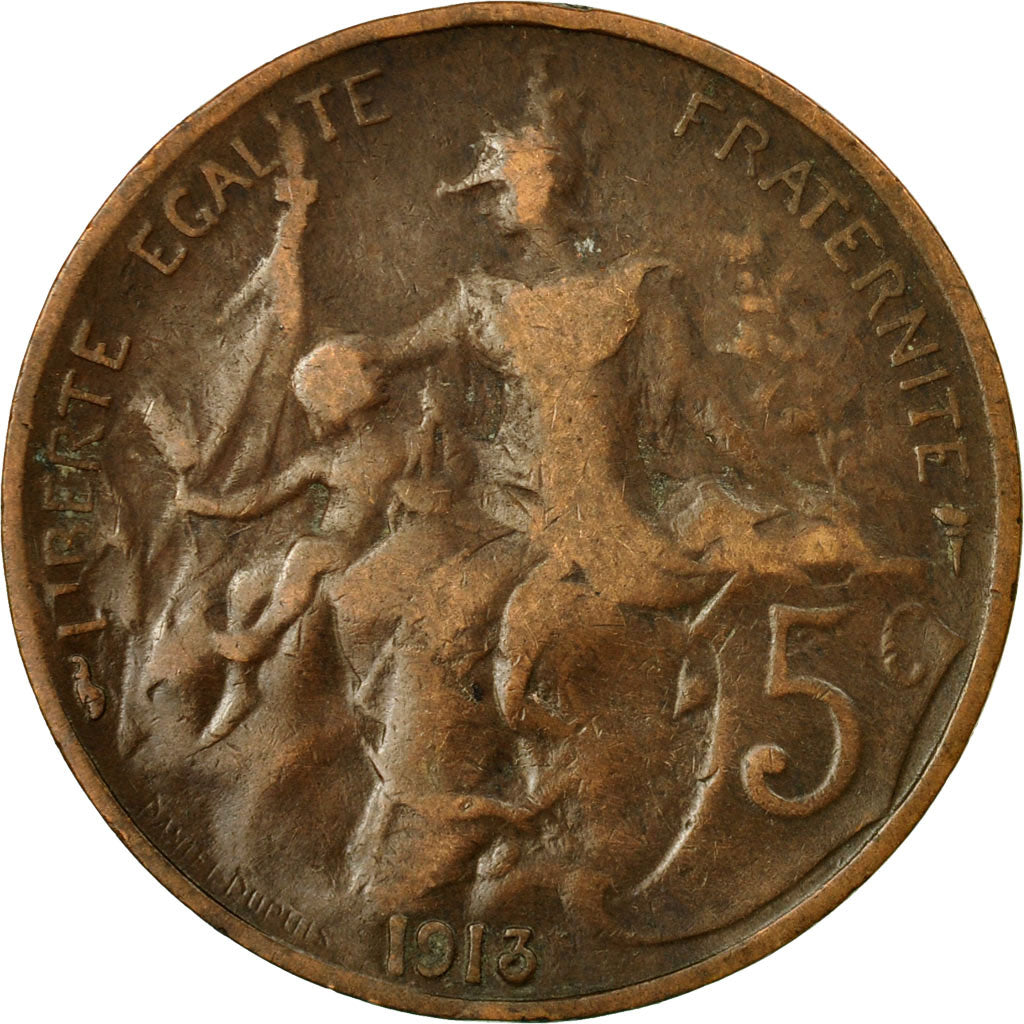 Monnaie, France, Dupuis, 5 Centimes, 1913, Paris, TB, Bronze, KM:842, Le