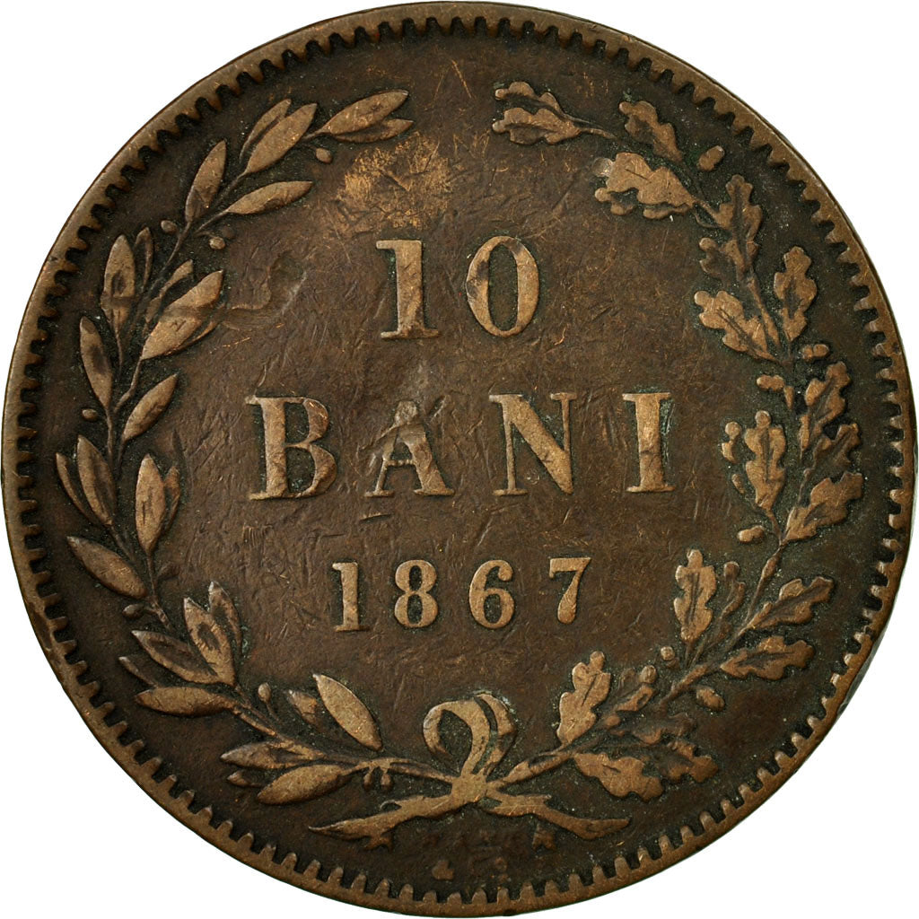 Coin, Romania, Carol I, 10 Bani, 1867, VF(30-35), Copper, KM:4.1