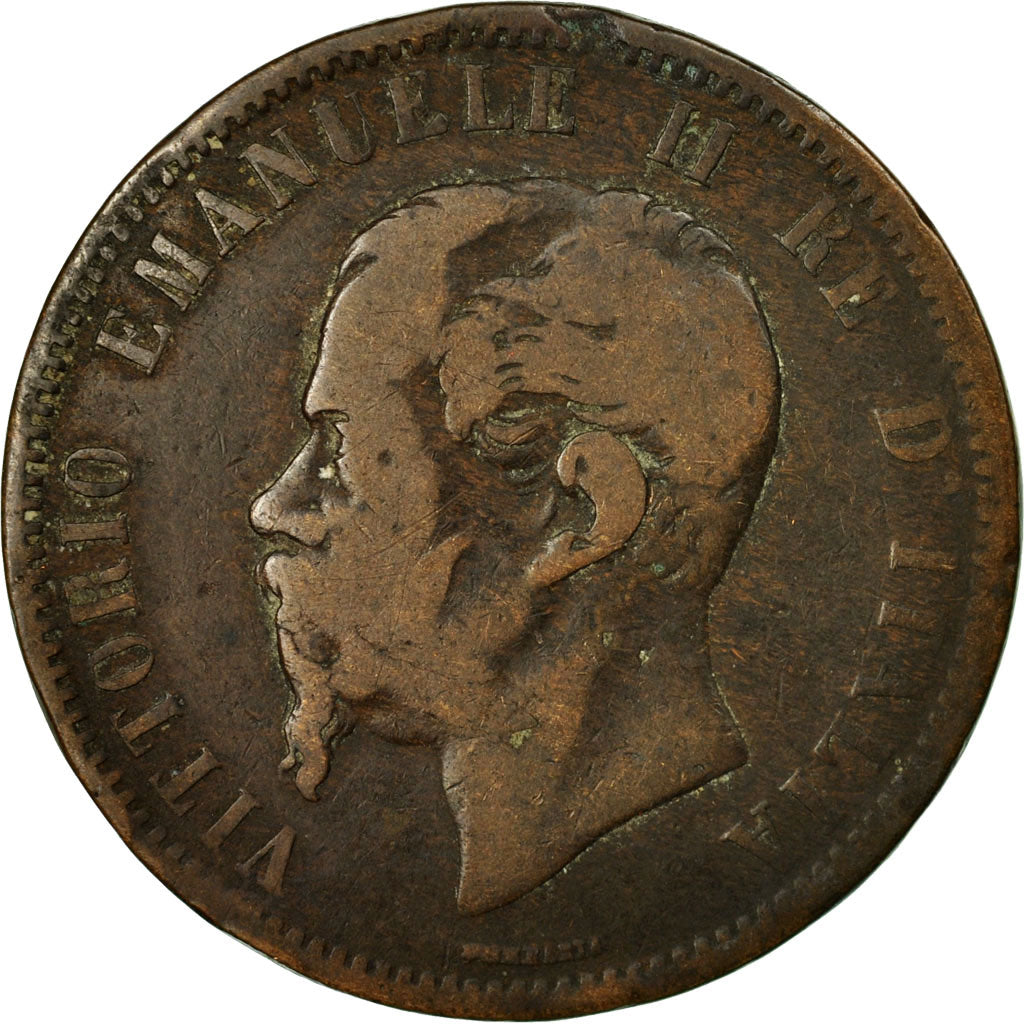 Moneta, Włochy, Vittorio Emanuele II, 10 Centesimi, 1862, Milan, F(12-15)