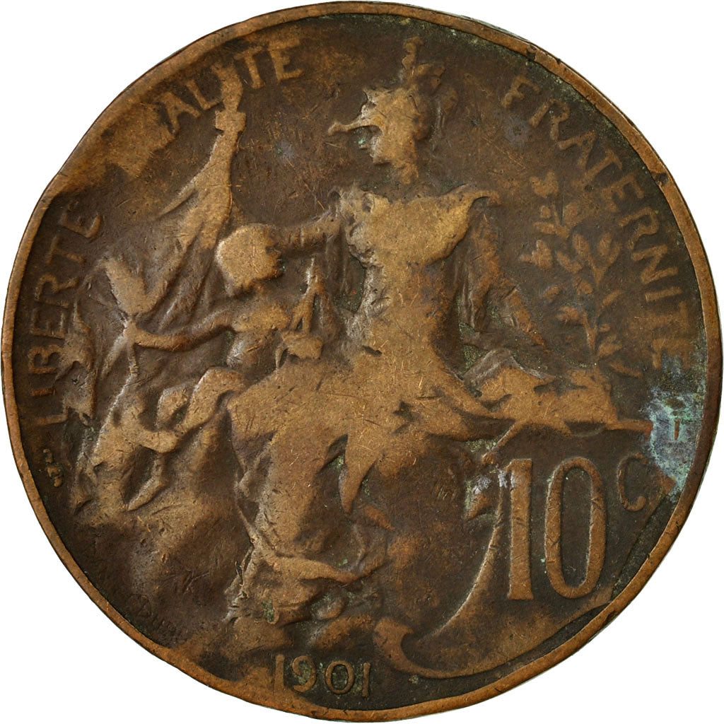 Coin, France, Dupuis, 10 Centimes, 1901, Paris, VF(20-25), Bronze, KM:843, Le