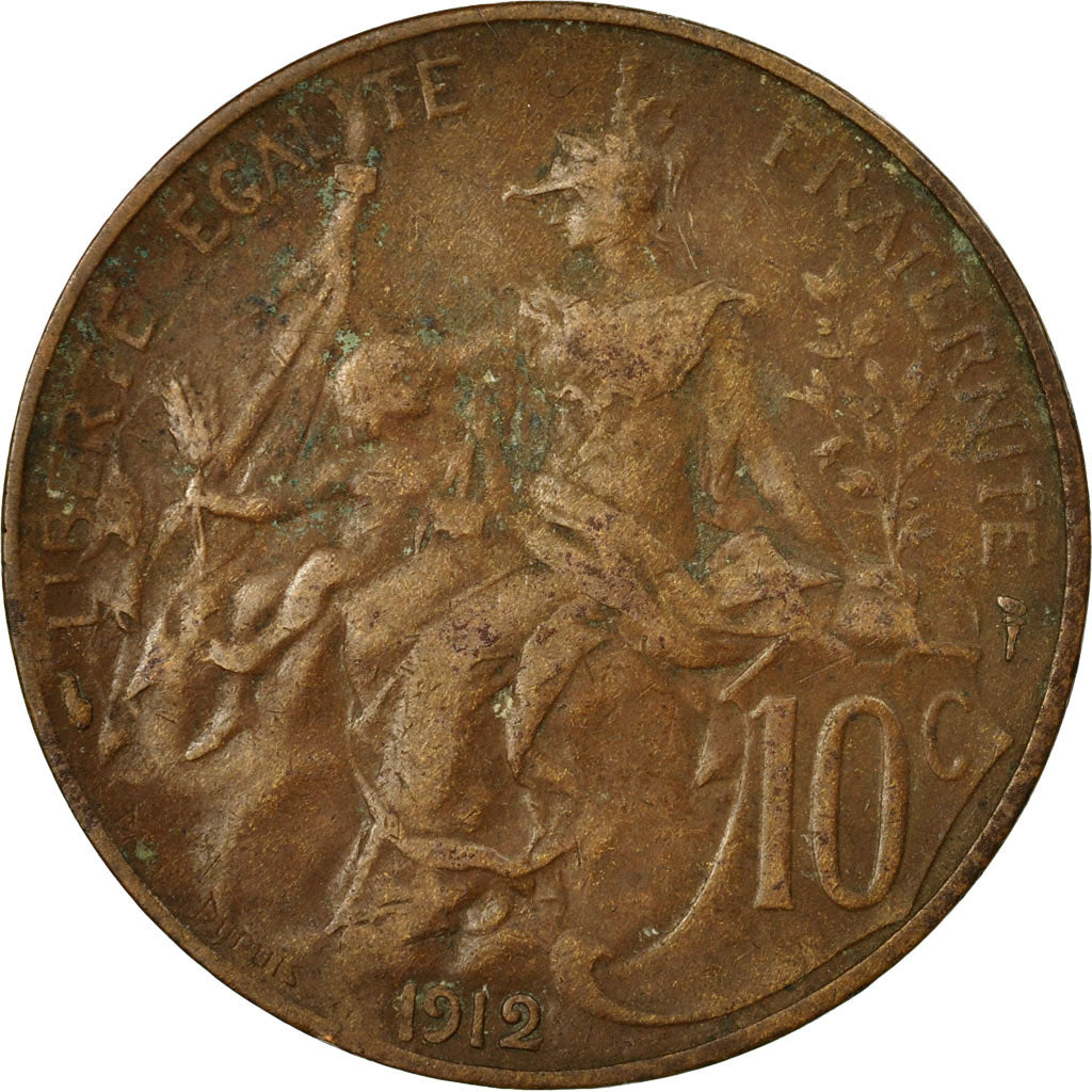 Coin, France, Dupuis, 10 Centimes, 1912, Paris, VF(20-25), Bronze, KM:843, Le