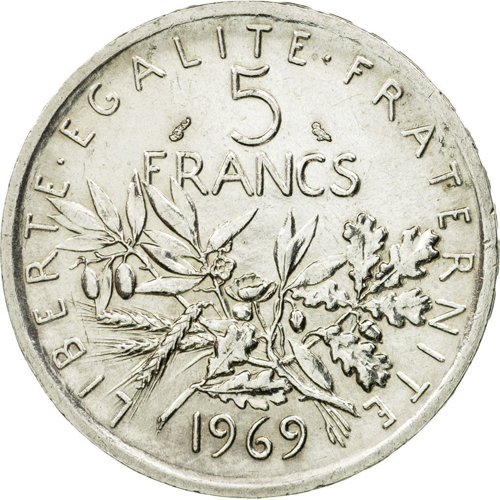 Coin, France, Semeuse, 5 Francs, 1969, Paris, MS(60-62), Silver, KM:926