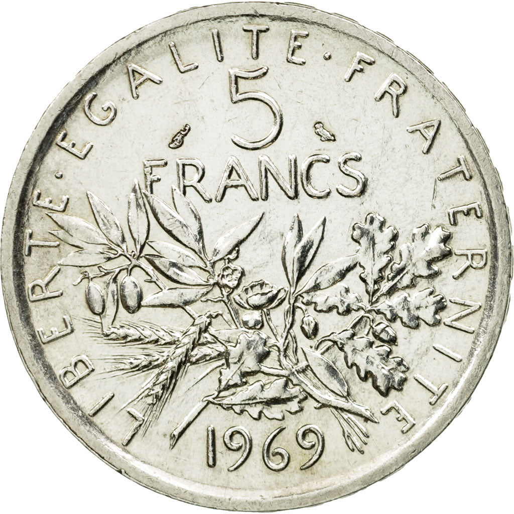 Coin, France, Semeuse, 5 Francs, 1969, Paris, MS(60-62), Silver, KM:926