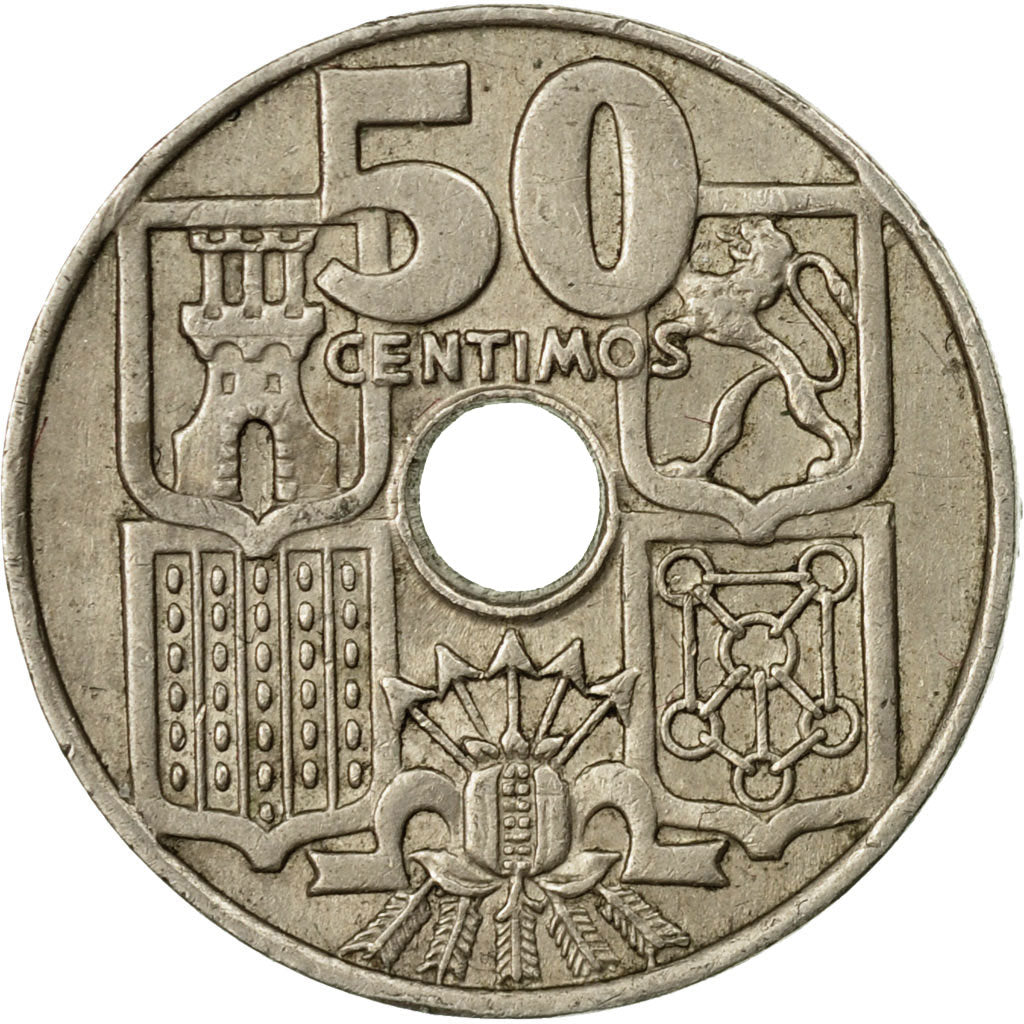 Coin, Spain, Francisco Franco, caudillo, 50 Centimos, 1964, VF(30-35)