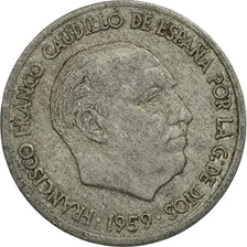Coin, Spain, Francisco Franco, caudillo, 10 Centimos, 1959, F(12-15), Aluminum