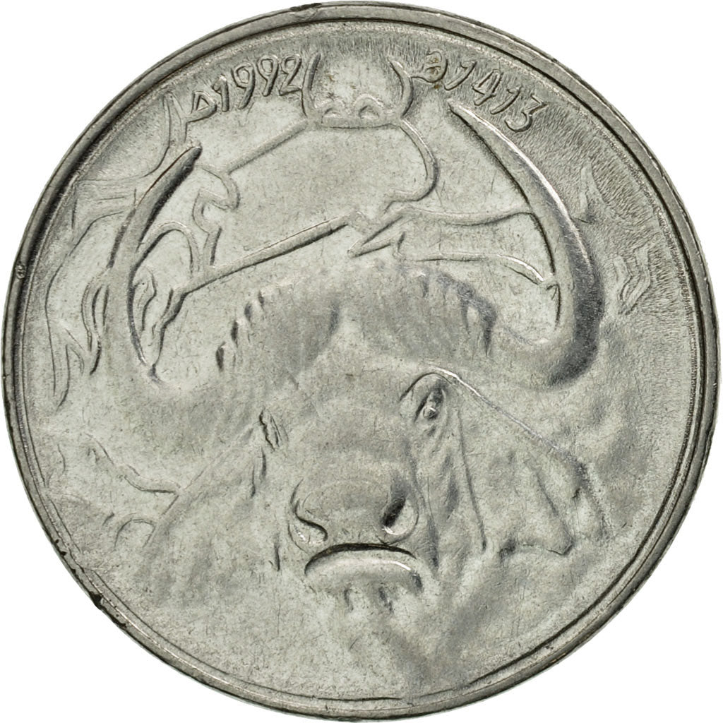 Coin, Algeria, Dinar, 1993/AH1413, Algiers, EF(40-45), Stainless Steel, KM:129