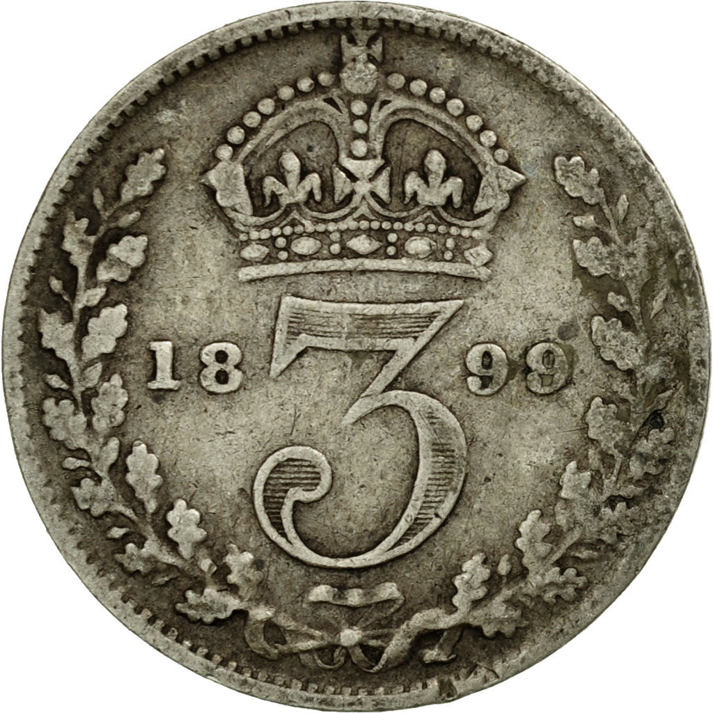 Coin, Great Britain, Victoria, 3 Pence, 1899, VF(30-35), Silver, KM:777