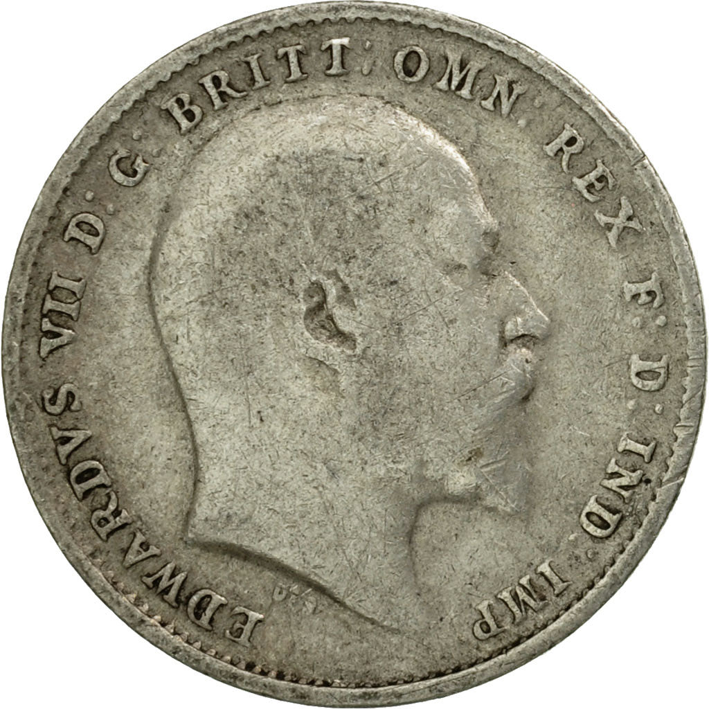 Coin, Great Britain, Edward VII, 3 Pence, 1907, VF(30-35), Silver, KM:797.2